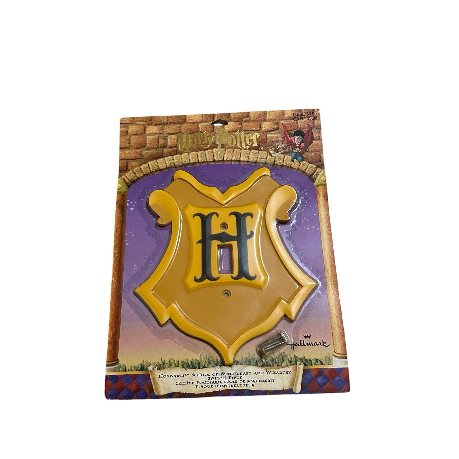 Hallmark Harry Potter Light Switch Plate Cover Hufflepuff Hogwarts Shield
