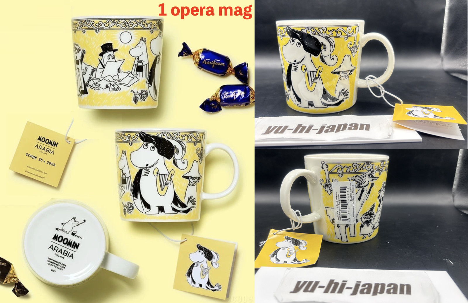 ARABIA Moomin Opera Mug 0.3L/10.14oz Scope 25th Anniversary Limited New F/S