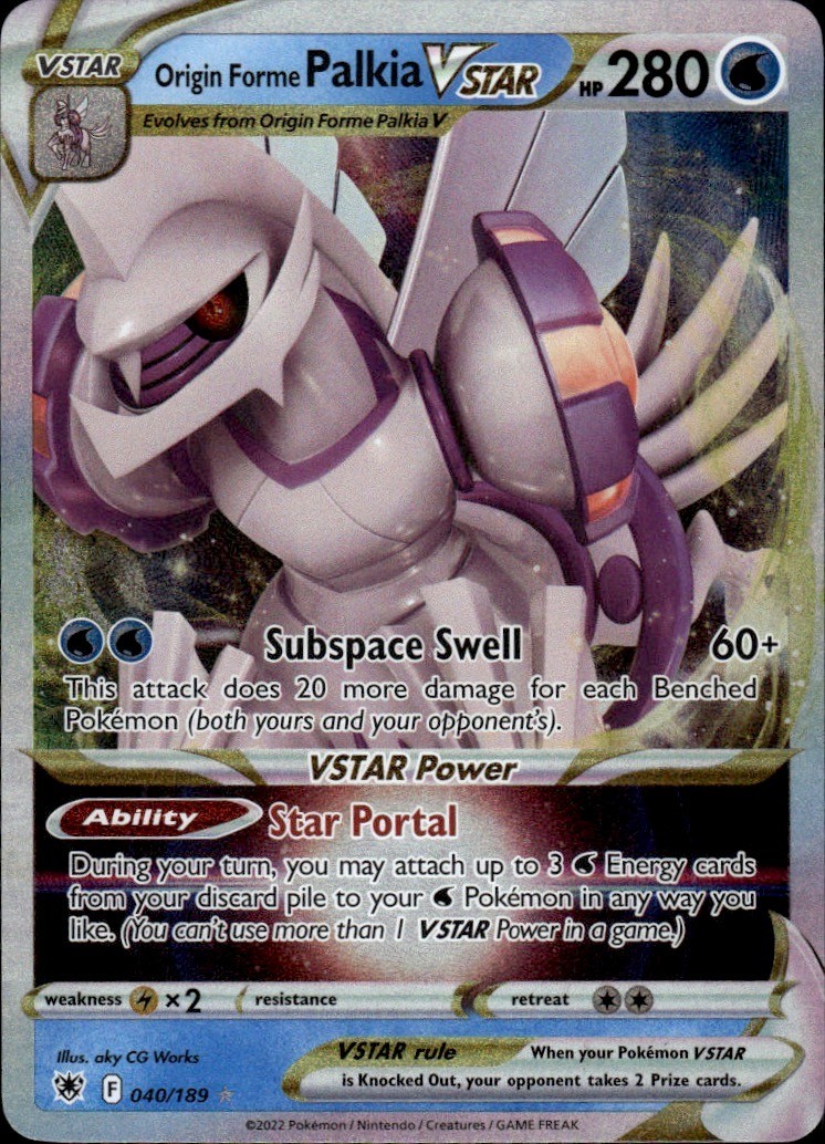 Origin Forme Palkia VSTAR Holo Ultra Rare SWSH10: Astral Radiance 040/189 NM