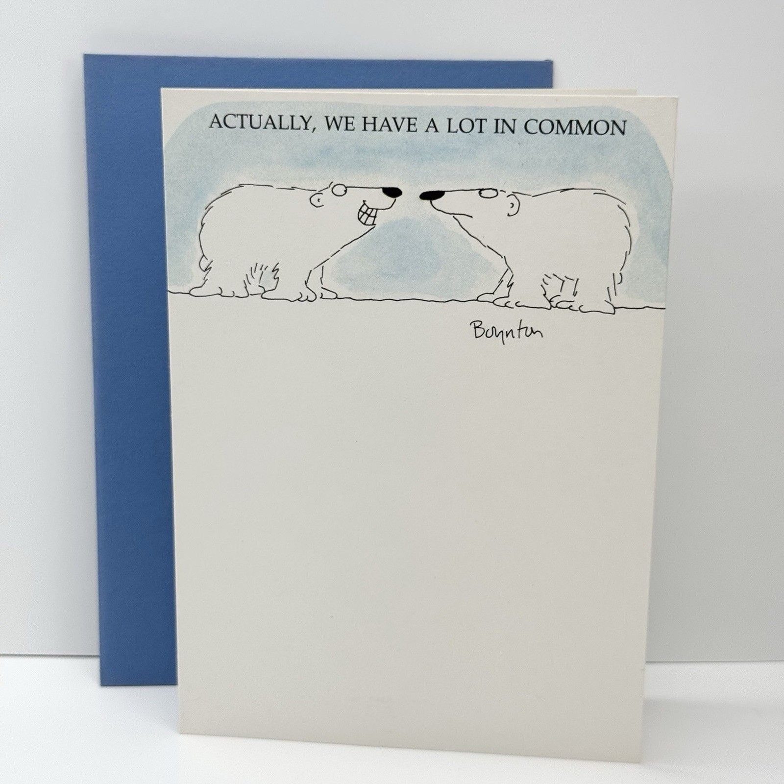Vintage 80s Sandra Boynton Greeting Card Humor Love Polar Bears Polar Opposites