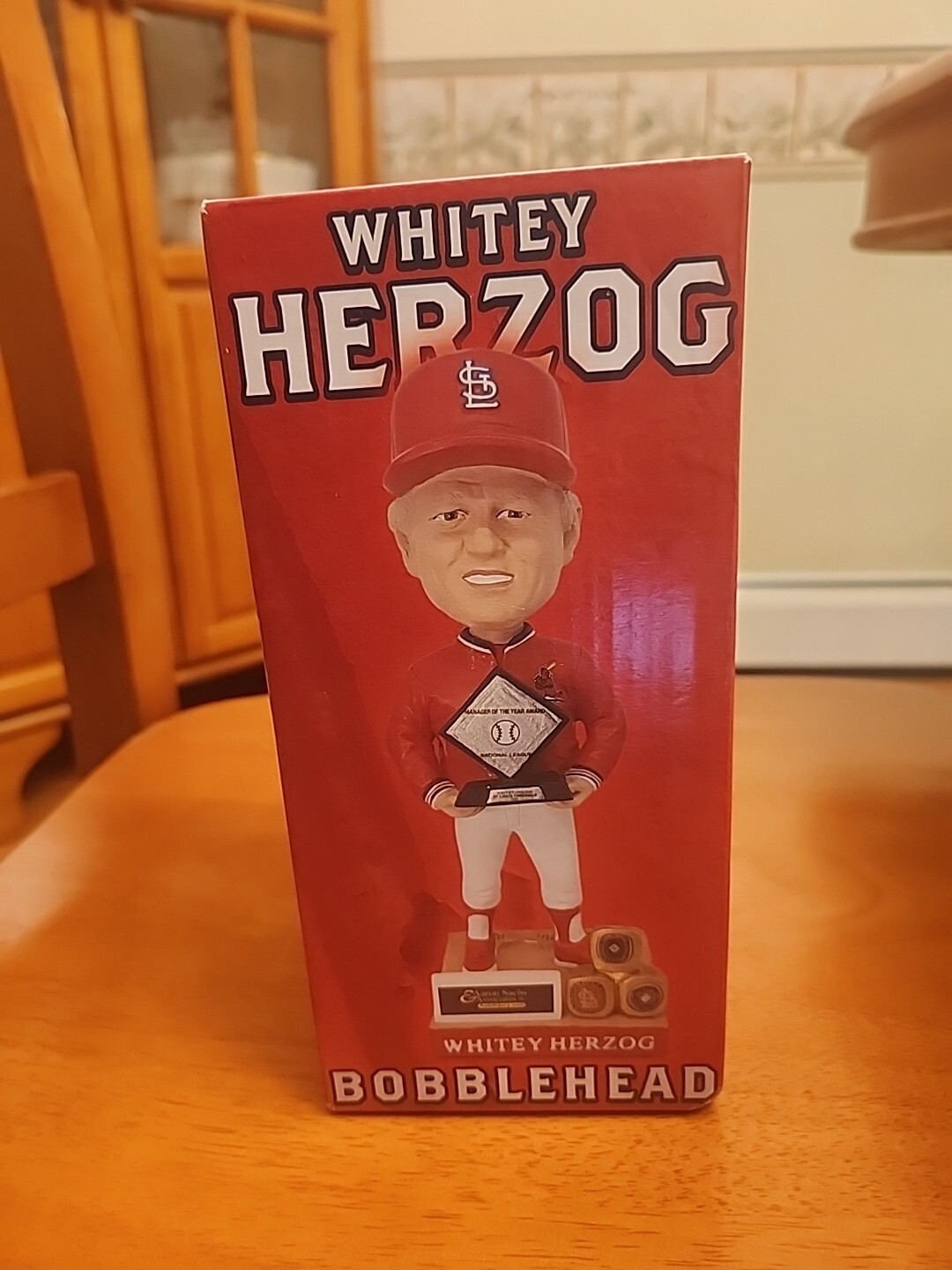 2021 Whitey Herzog Career Bobblehead Nodder Springfield Cardinals W/Rings