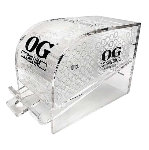100 Pack OG Chillum 4” One Hitters with Display – USA Made Premium Glass