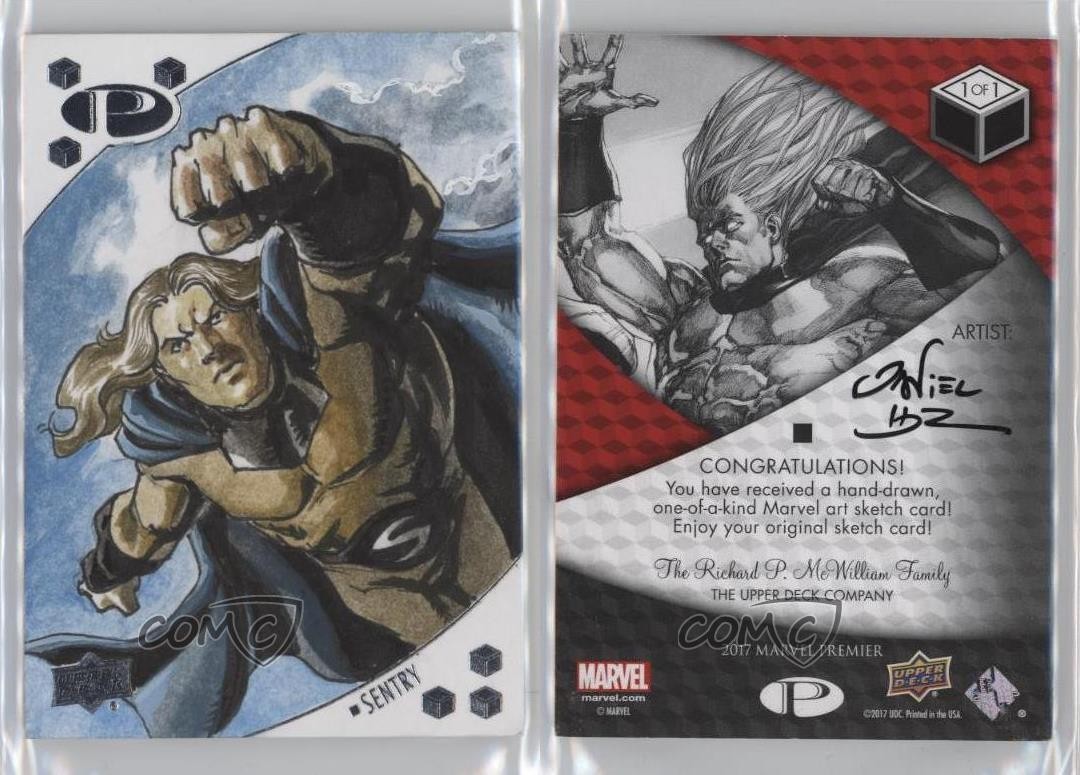 2017 Upper Deck Marvel Premier Character 1/1 Sentry Auto Sketch 0s3