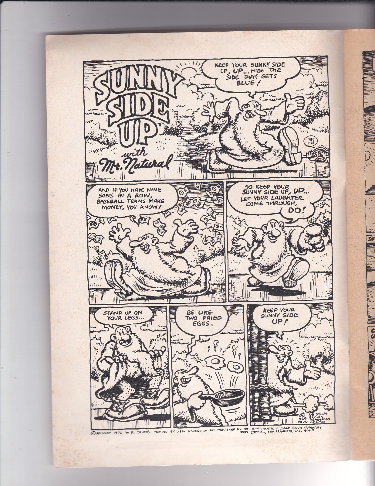 MR. NATURAL. Featuring Flakey Foont. By Robert Crumb: 1970