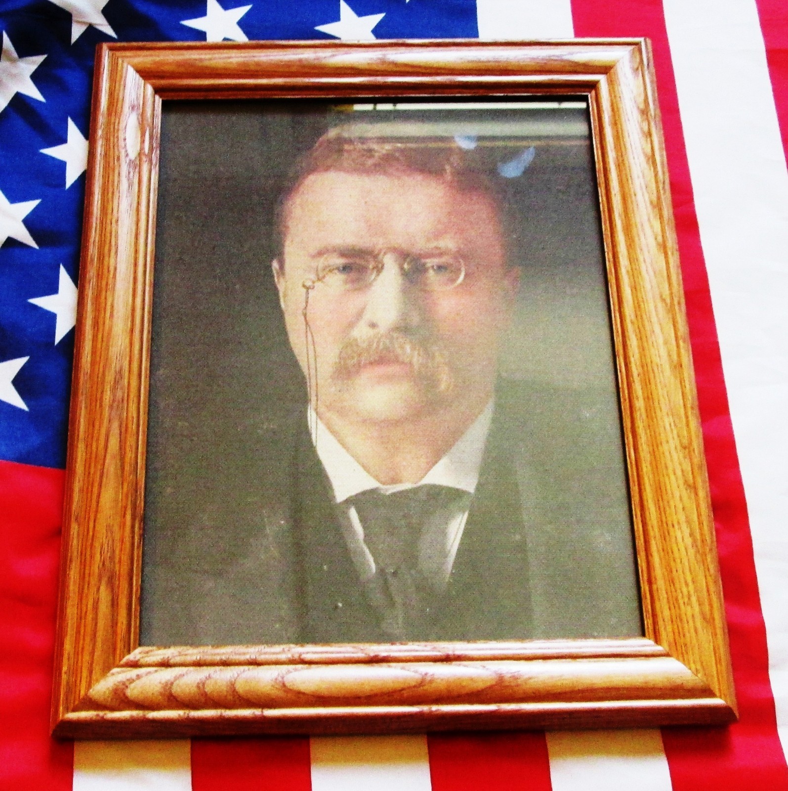 Framed Painting, Portrait of President Theodore Roosevelt on Canvas 1905