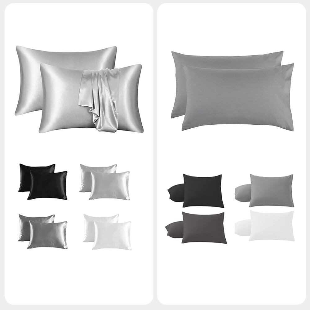 2Pack Pillow Cases Ultra Soft Breathable Bedding Pillow Cover Standard Queen