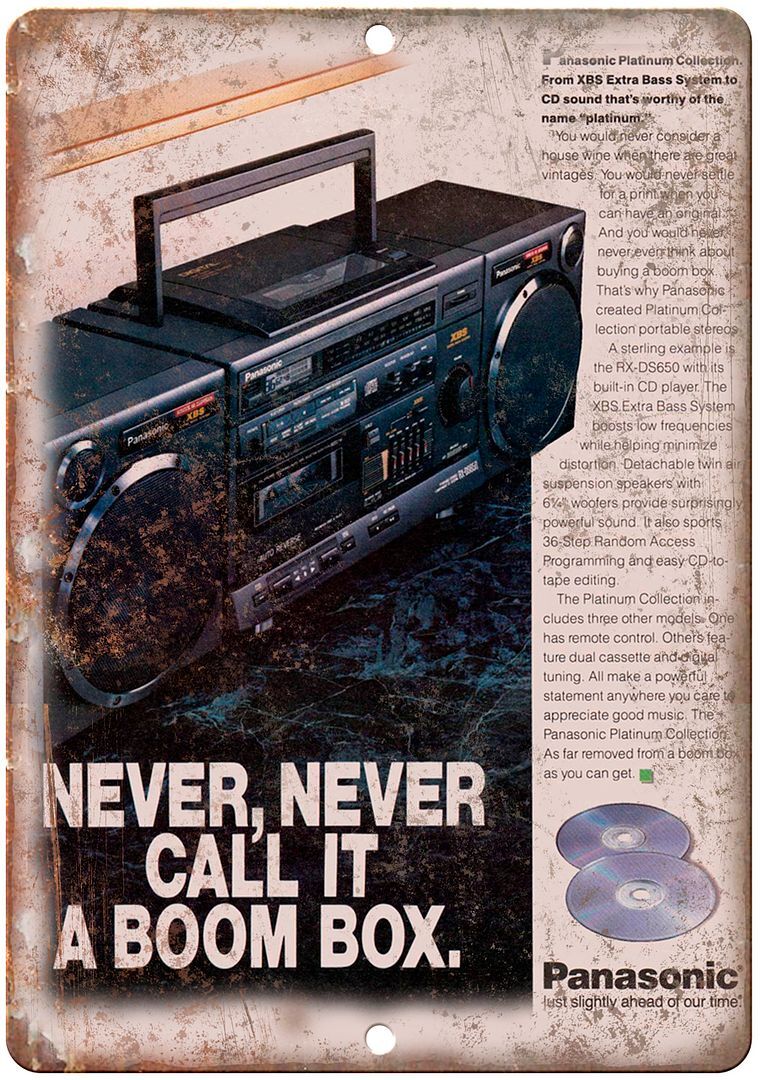 Panasonic Boombox Ghetto Blaster Vintage Reproduction Metal Sign D26