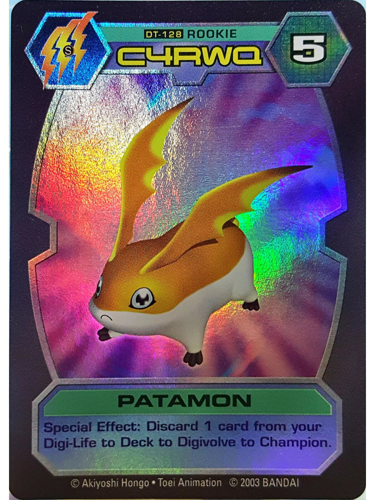 Bandai Digimon D-Tector Series 4 Holographic Trading Card Game Patamon