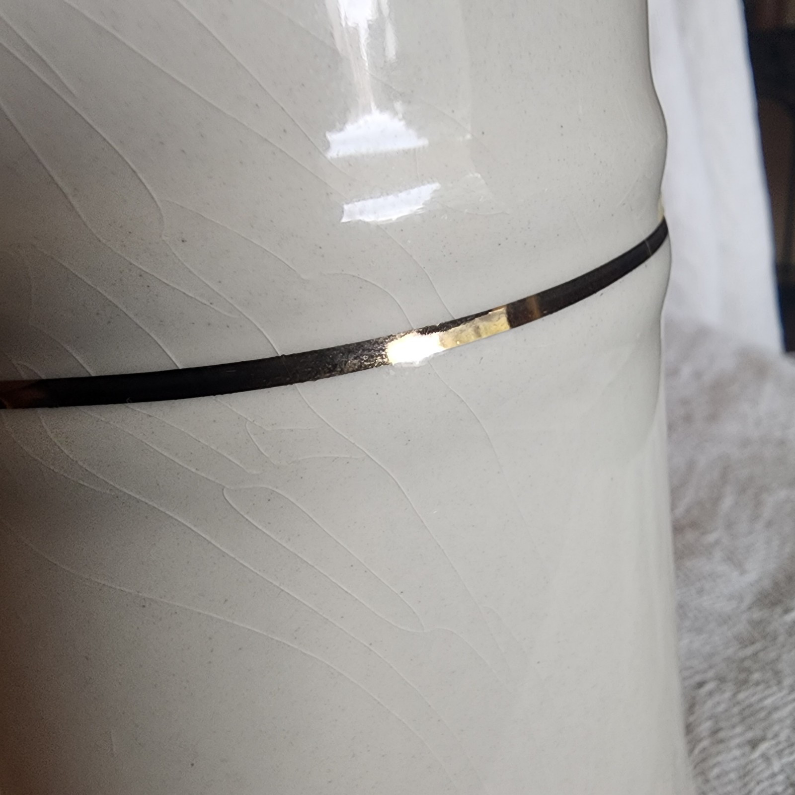 Ceramic Beer Mug with Gold Leaf Rings