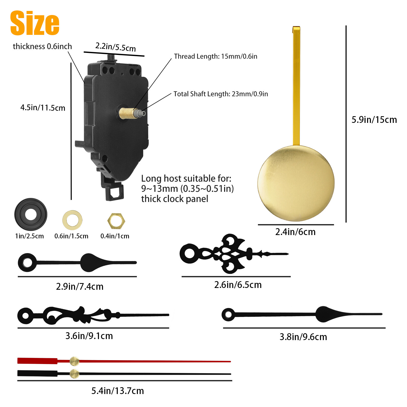 Replacement Quartz Clock Movement Mechanism DIY Repair Kit Tool Parts w/Pendulum