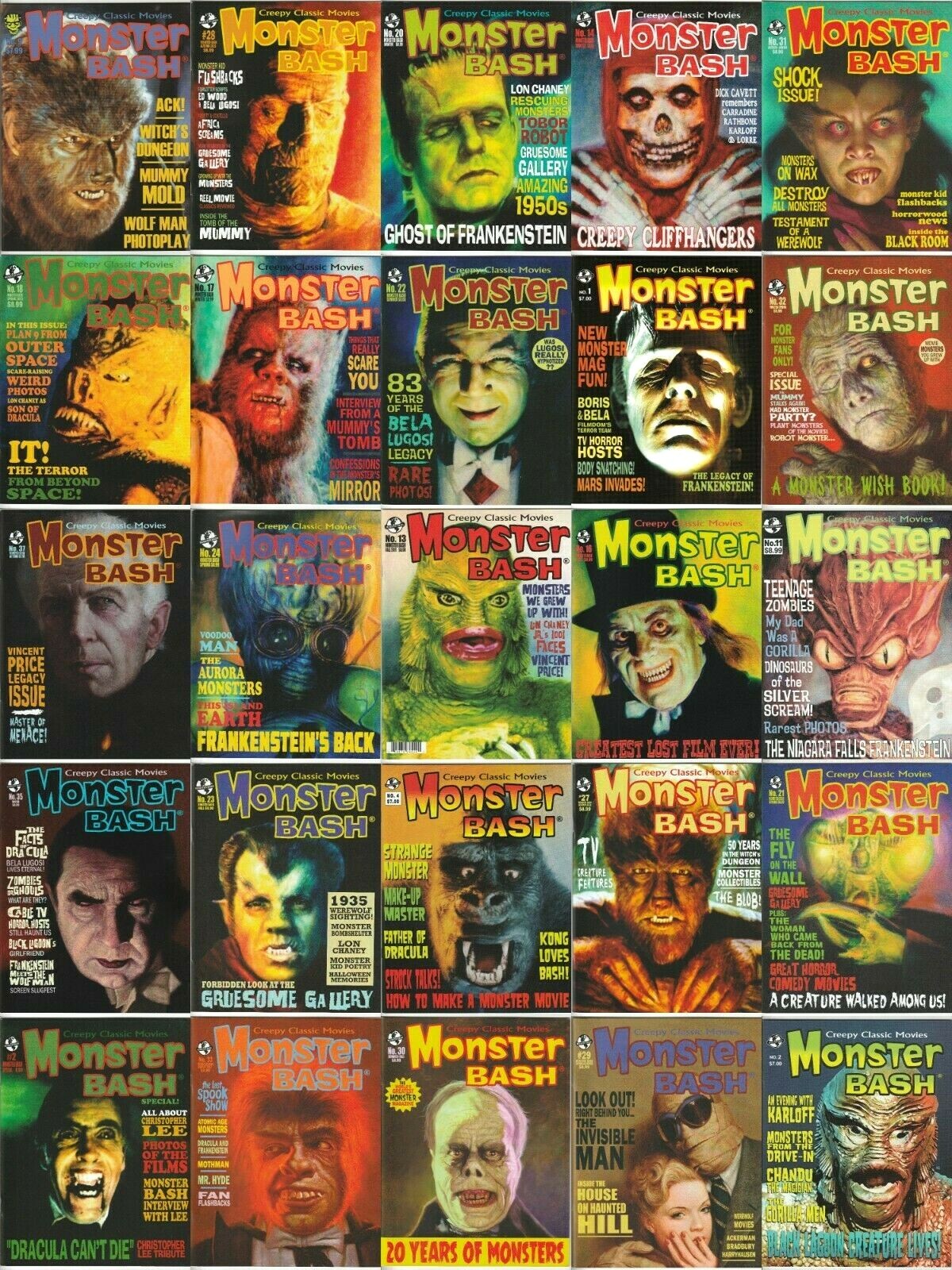MONSTER BASH MAGAZINE #1 – #49 & SPECIALS – YOU PICK ISSUES – NEW UNREAD COPIES