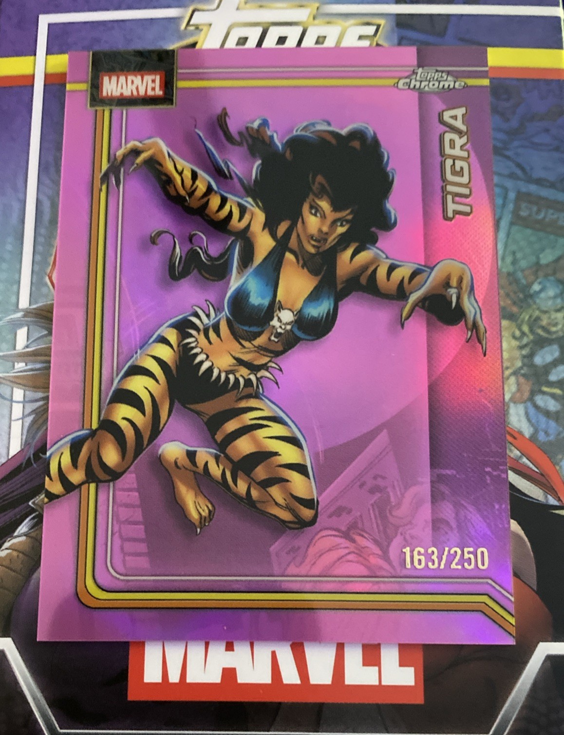 2026 Topps Chrome Marvel Comics Tigra Pink Refractor #/250