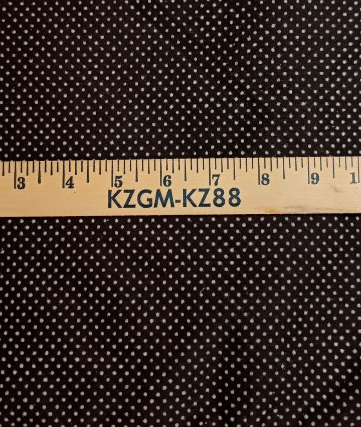 Vintage Dark Brown/White Dotted Swiss Fabric – Nylon/Polyester 1.75 Yds x 44″