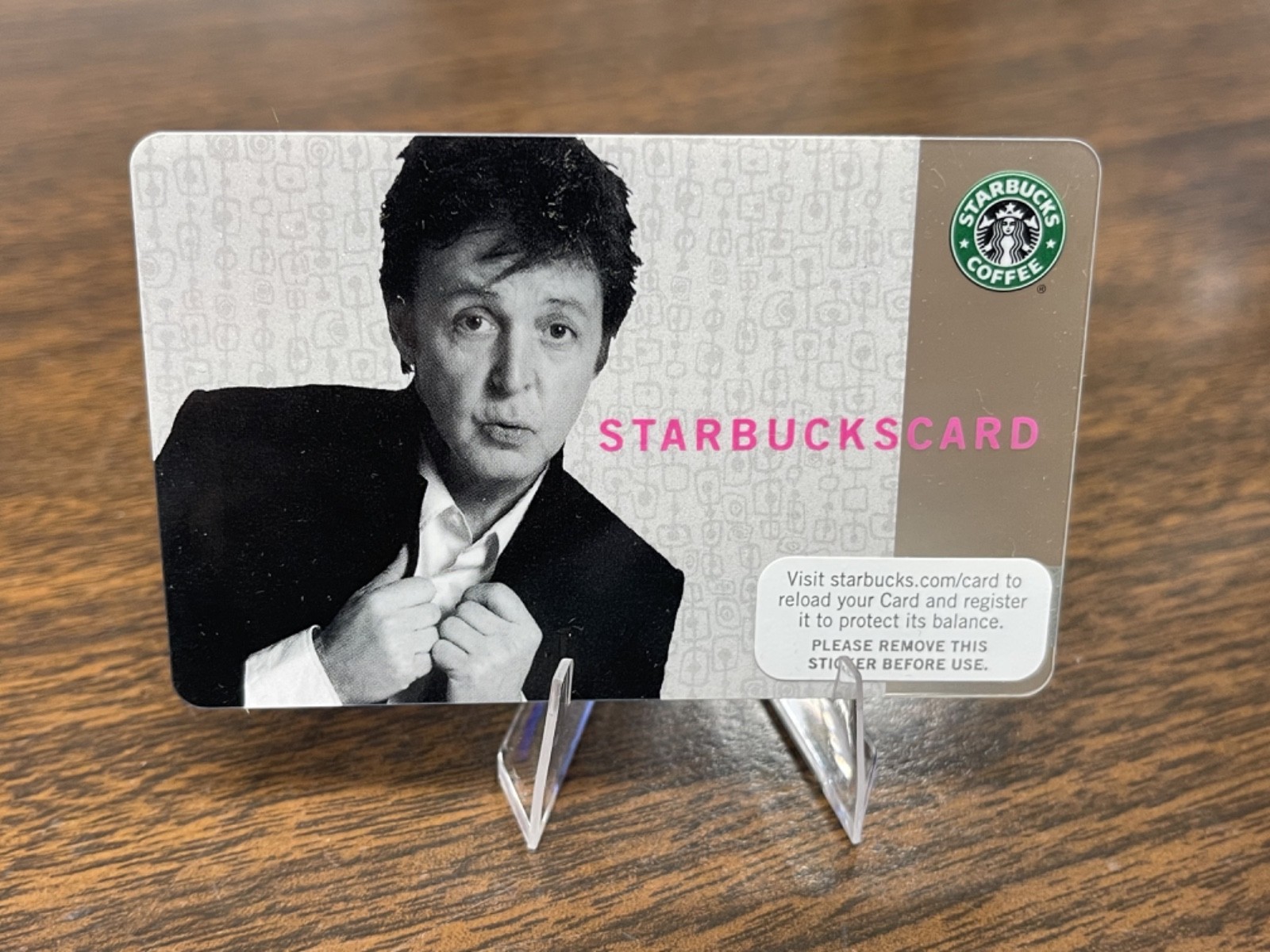Starbucks USA 2007 Paul McCartney Card #6038 VHTF Old Logo Pin Intact NEW