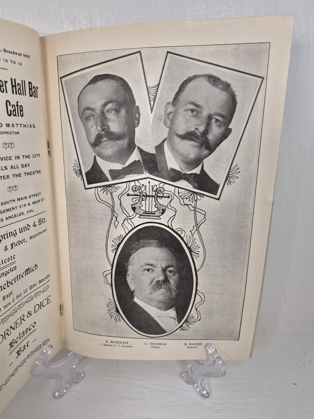 Antique Ephemera Conzert Official Program Los Angeles California 1910 EUC