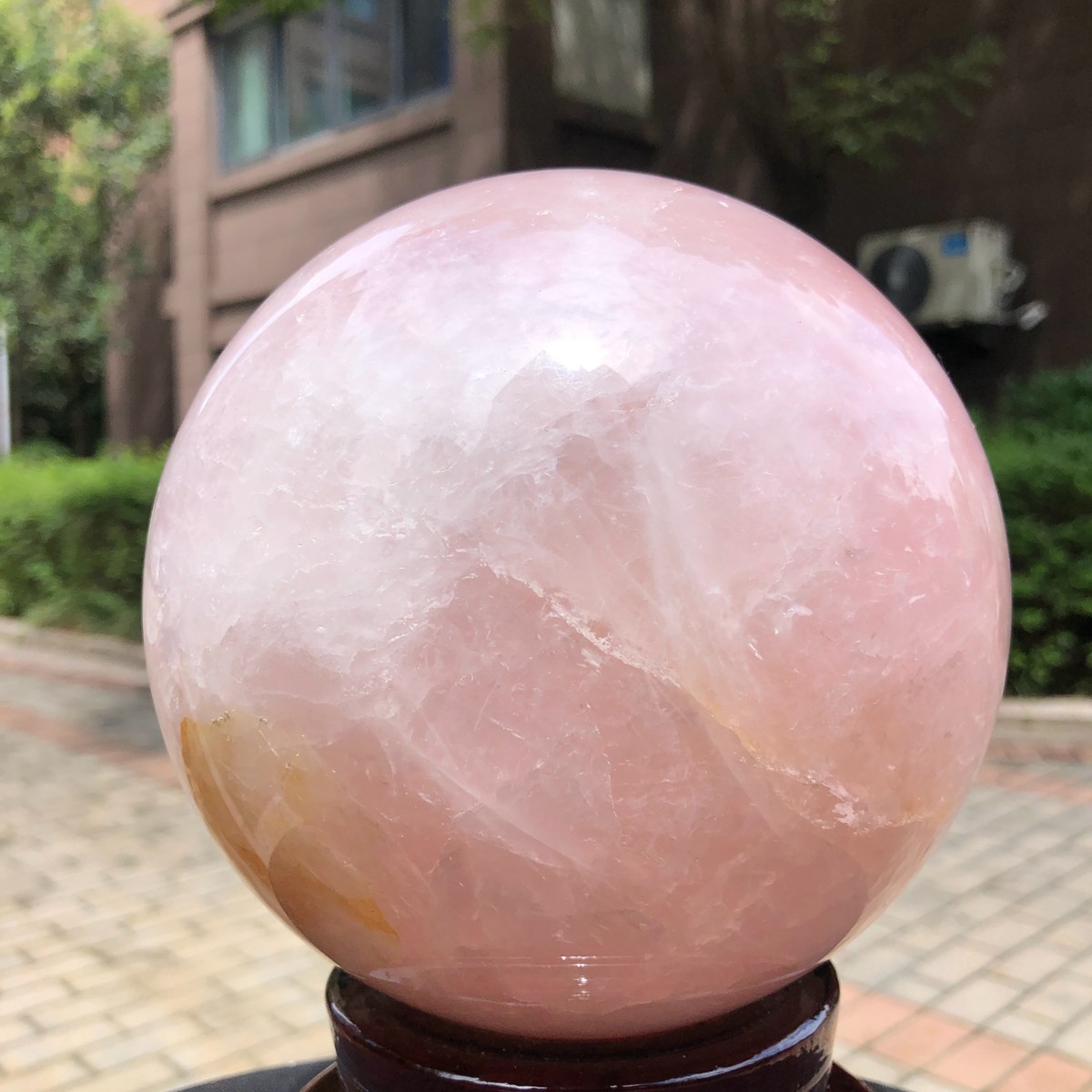 8.99LB Rare Natural Pink Crystal Ball Quartz Crystal Reiki Healing 1607