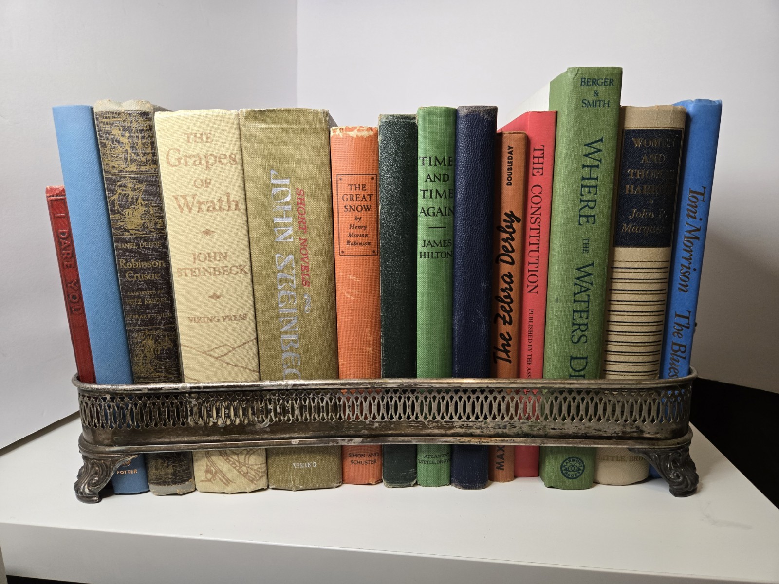 VTG Silver Plated Footed Rectangular Casserole Dish Holder Food Warmer Book Ends
