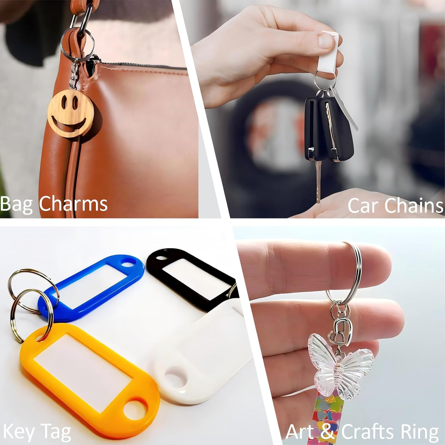 1/2” 100PCS Small Split Key Rings for Keychains, Double Loops Metal Mini Key