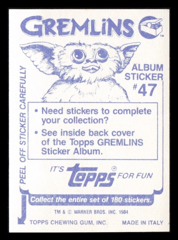 Two (2) 1984 Topps Gremlins Movie Album Stickers #47 & 51 READ