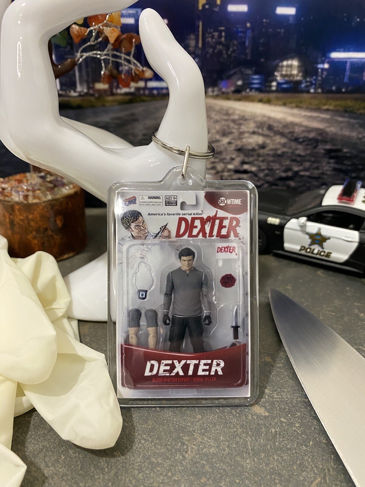 Dexter Morgan Action Figure – Tribute Keychain – Novelty Key Ring