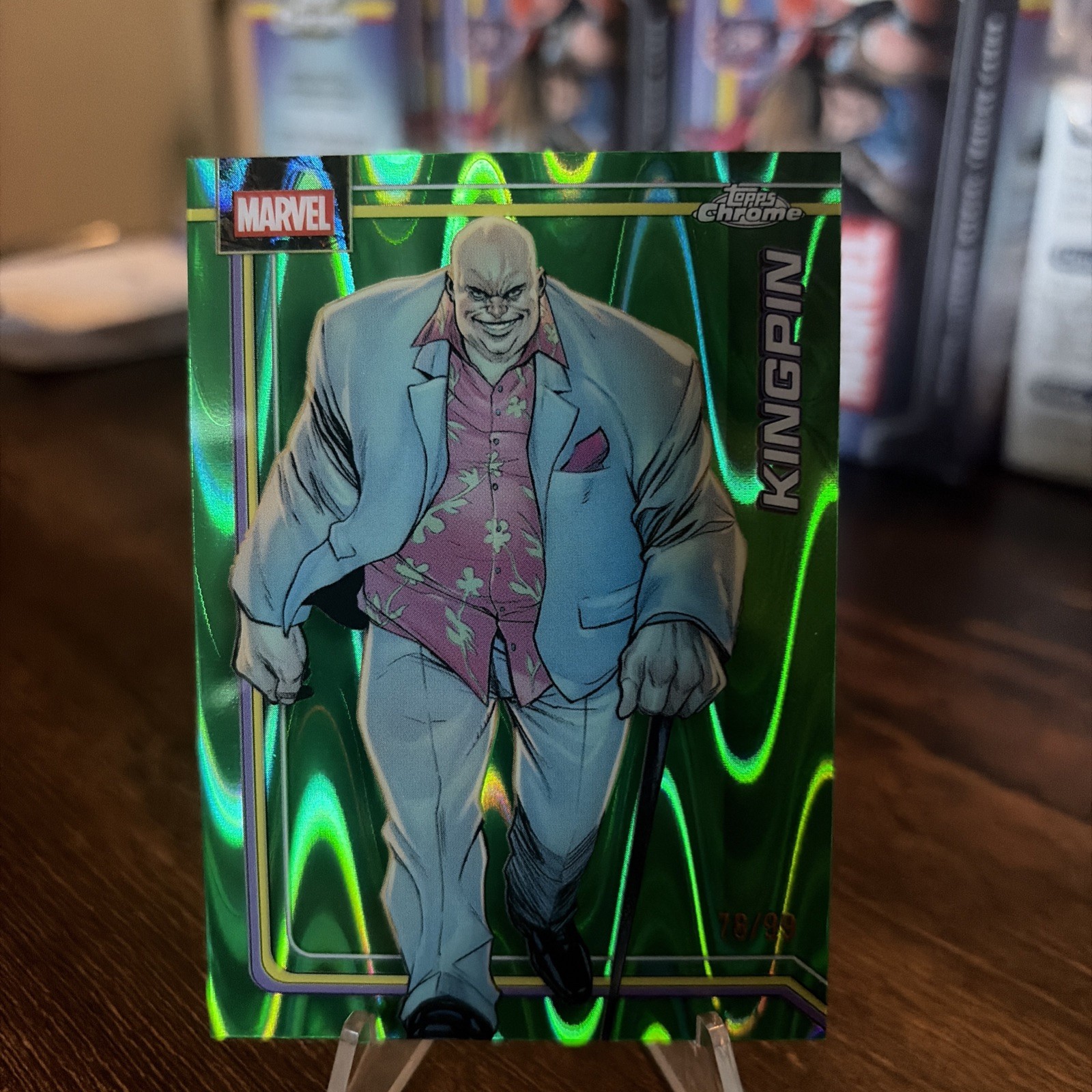 2026 Topps Chrome Marvel – #065 Kingpin Green RayWave /99