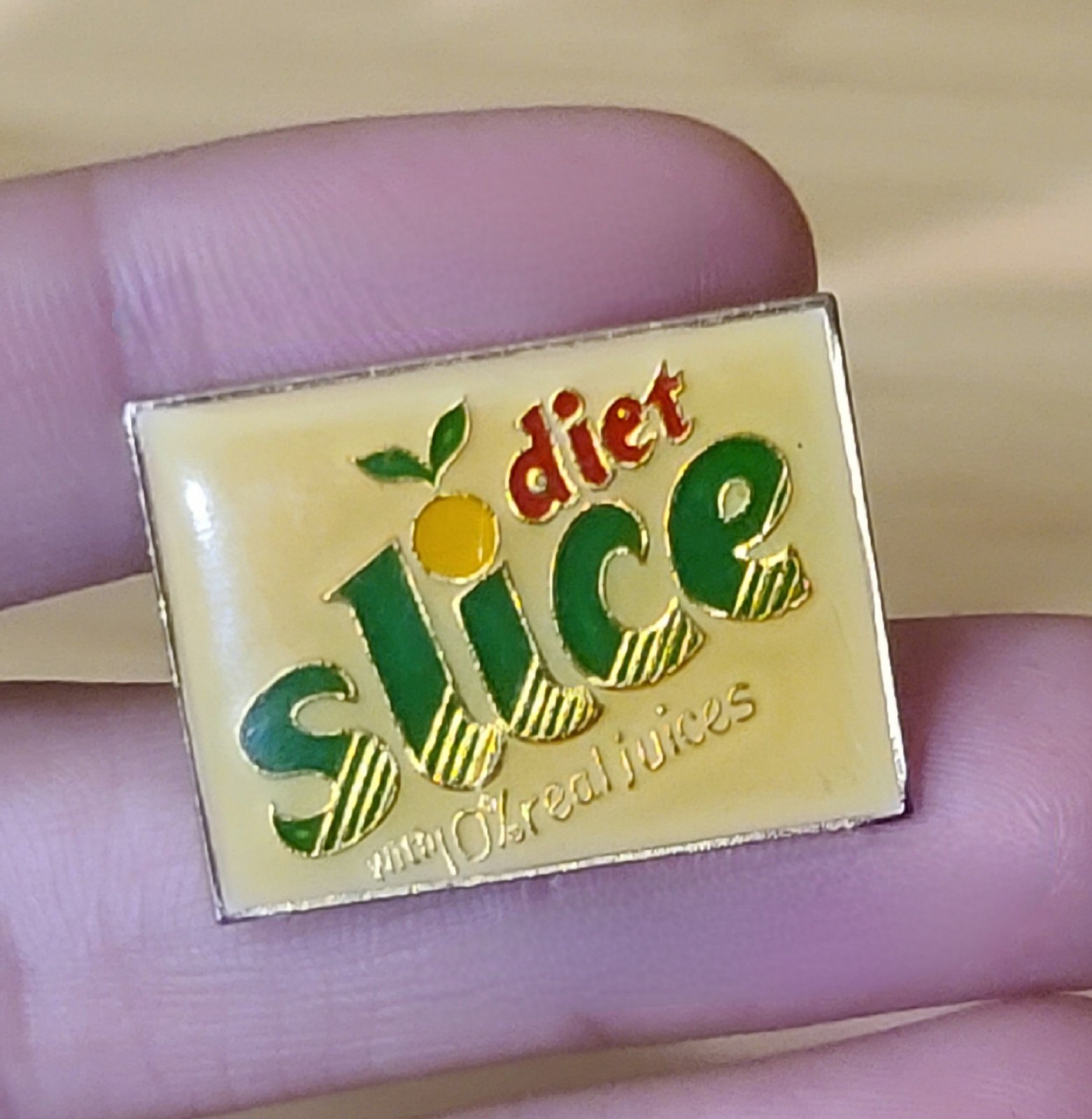 Slice Pin Diet Slice Soda Pin Silce Soda Collectible Avertising Hat Lapel Pin