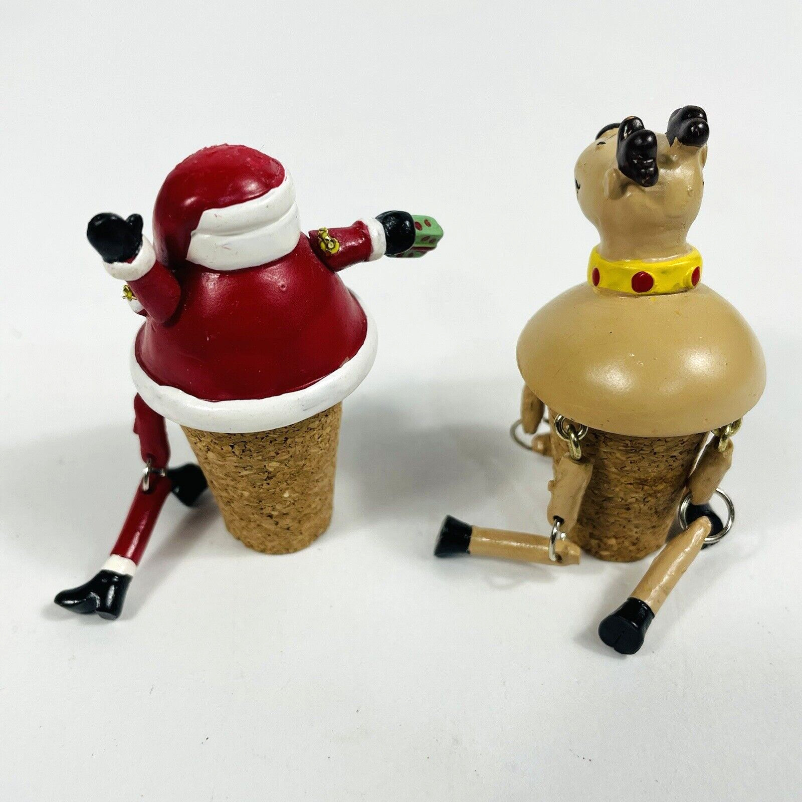 North Pole Pals Bottle Stopper Set/2 #85602 Christmas Santa and Reindeer 2002