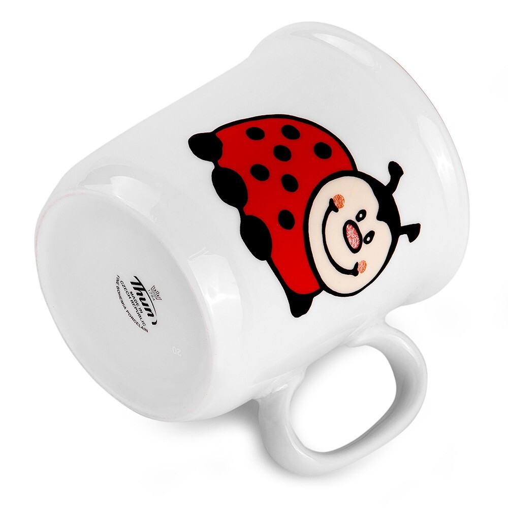 3pc Ladybug Children Dinnerware Set Kids Porcelain Plate Mug Tableware Gift Set