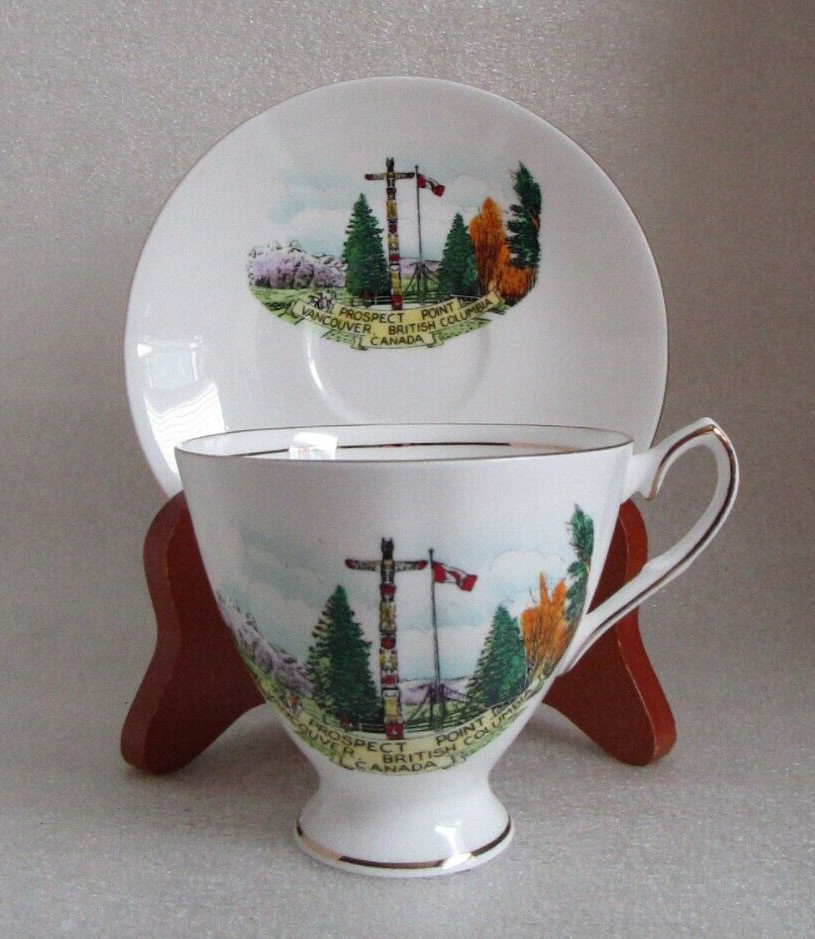 Vtg 🇨🇦 PROSPECT POINT TEA CUP & Saucer Totem Pole CANADA Elizabethan England