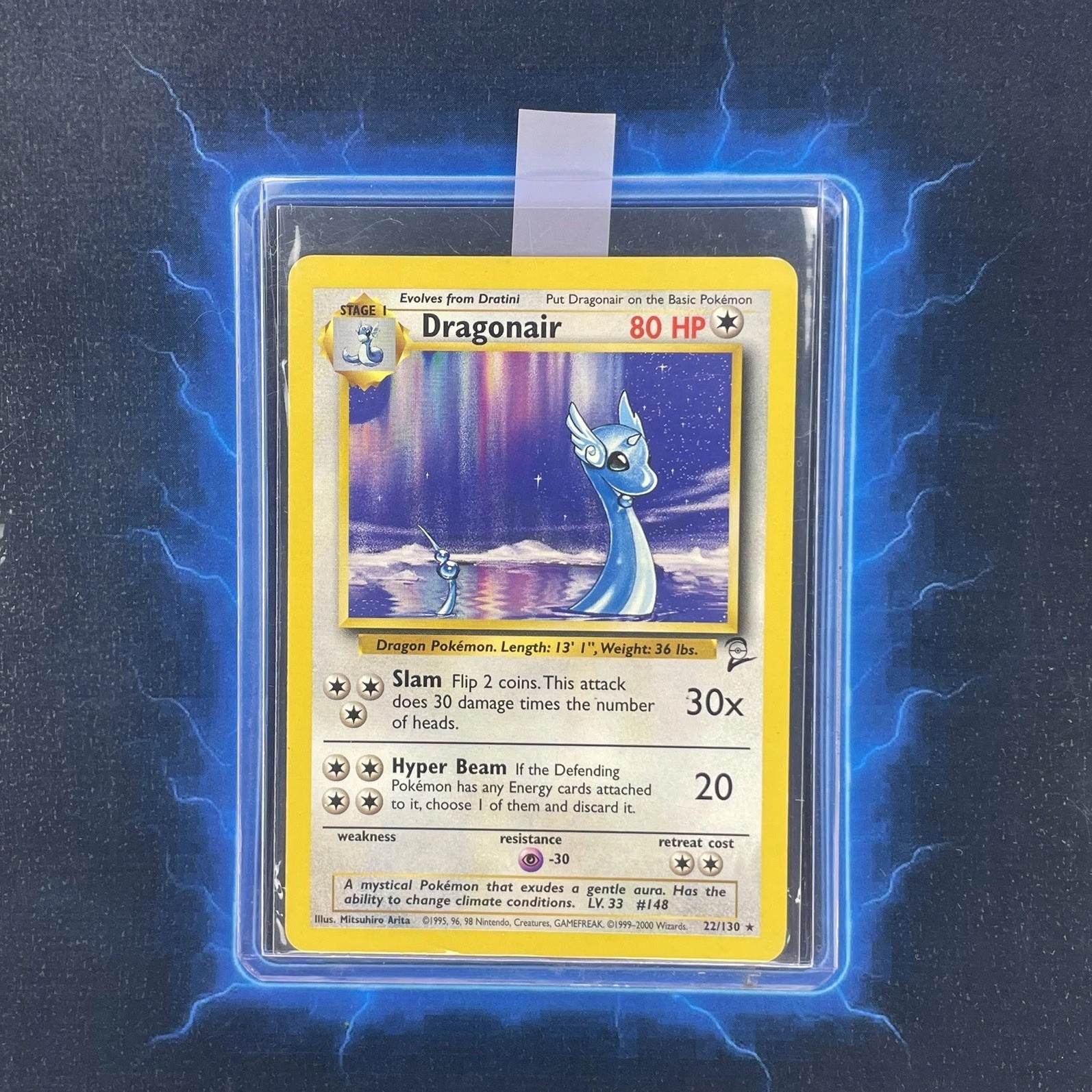 ⭐️Dragonair 22/130⭐️ Rare Non Holo Pokemon Base Set 2 Card 2000