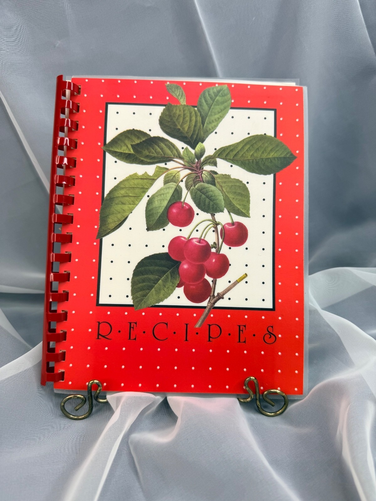 Recipe Keeper Cherry Cover Blank Recipe Book Divided Sections 1980