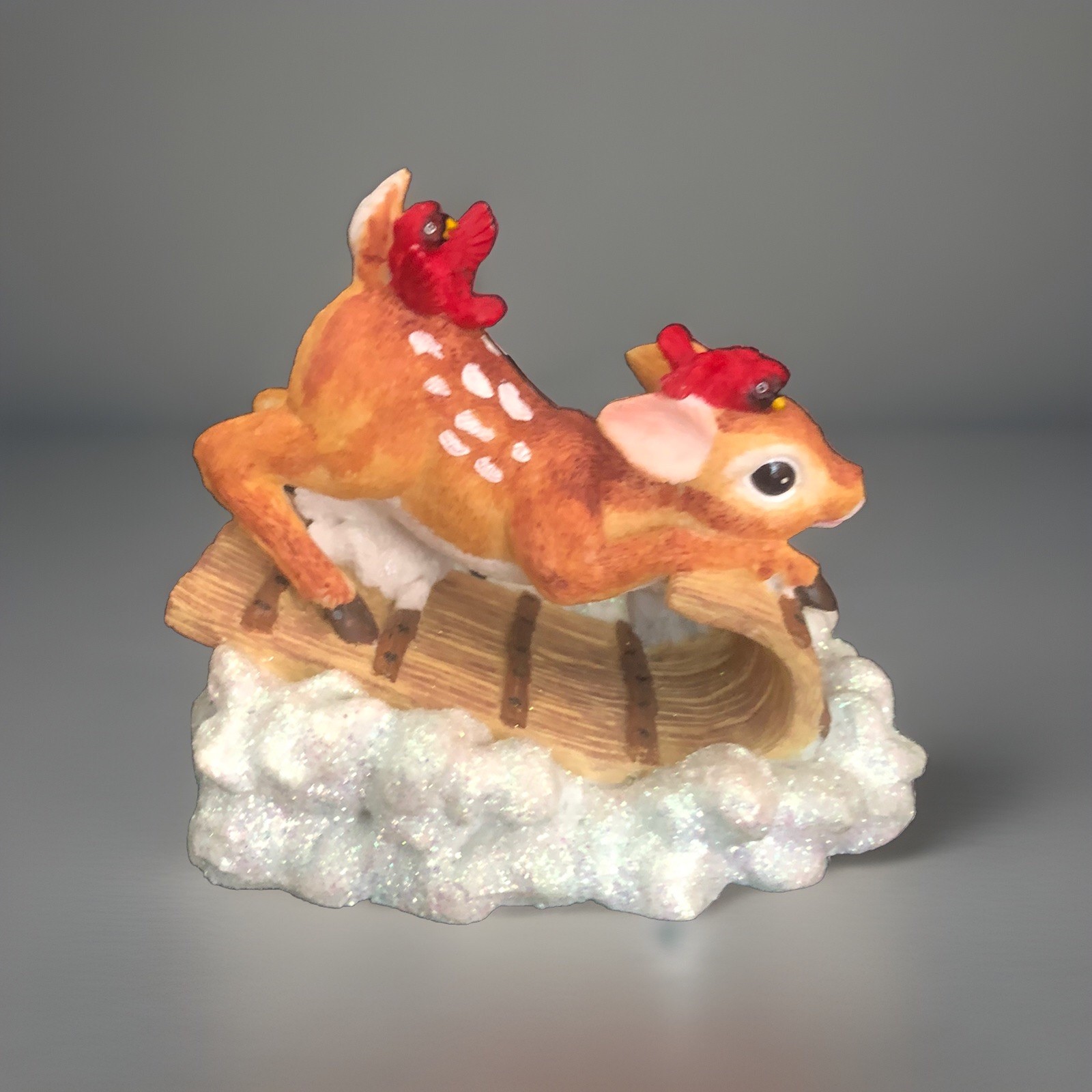 Christopher Radko Woodland Winds Sled Express Fawn, Rabbits, Cardinals 4″