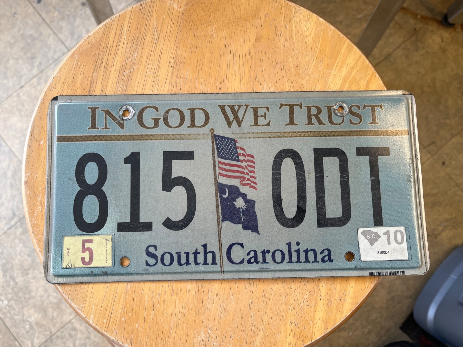 South Carolina 2010 In God We Trust license plate