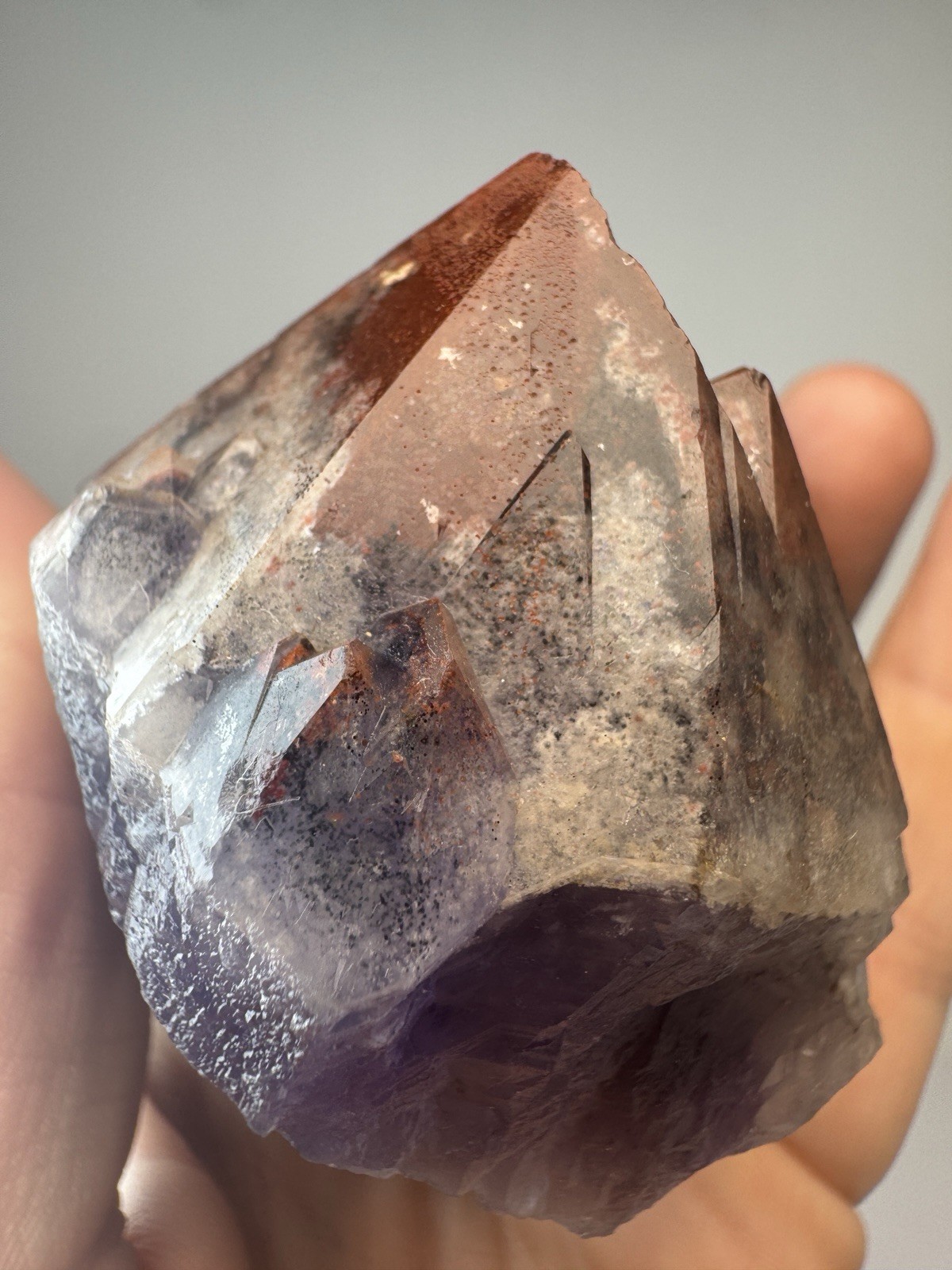 Hematite Red Cap Boreal Chevron Amethyst Auralite Crystal Cluster Canada