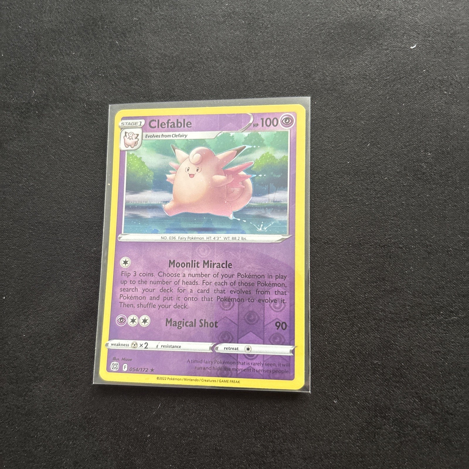 Clefable 054/172 Rare Brilliant Stars Pokemon Reverse Holo Near Mint