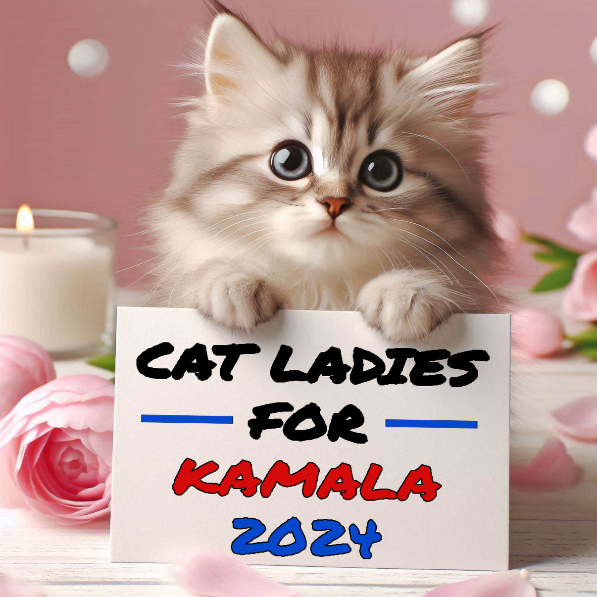 Cat Ladies For Kamala 2024 President Quality Metal Fridge Magnet 4×4 8050
