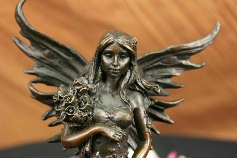 Western Art Deco Bronze Young Women Girl Belle Flower Fairy Maiden Sculpture