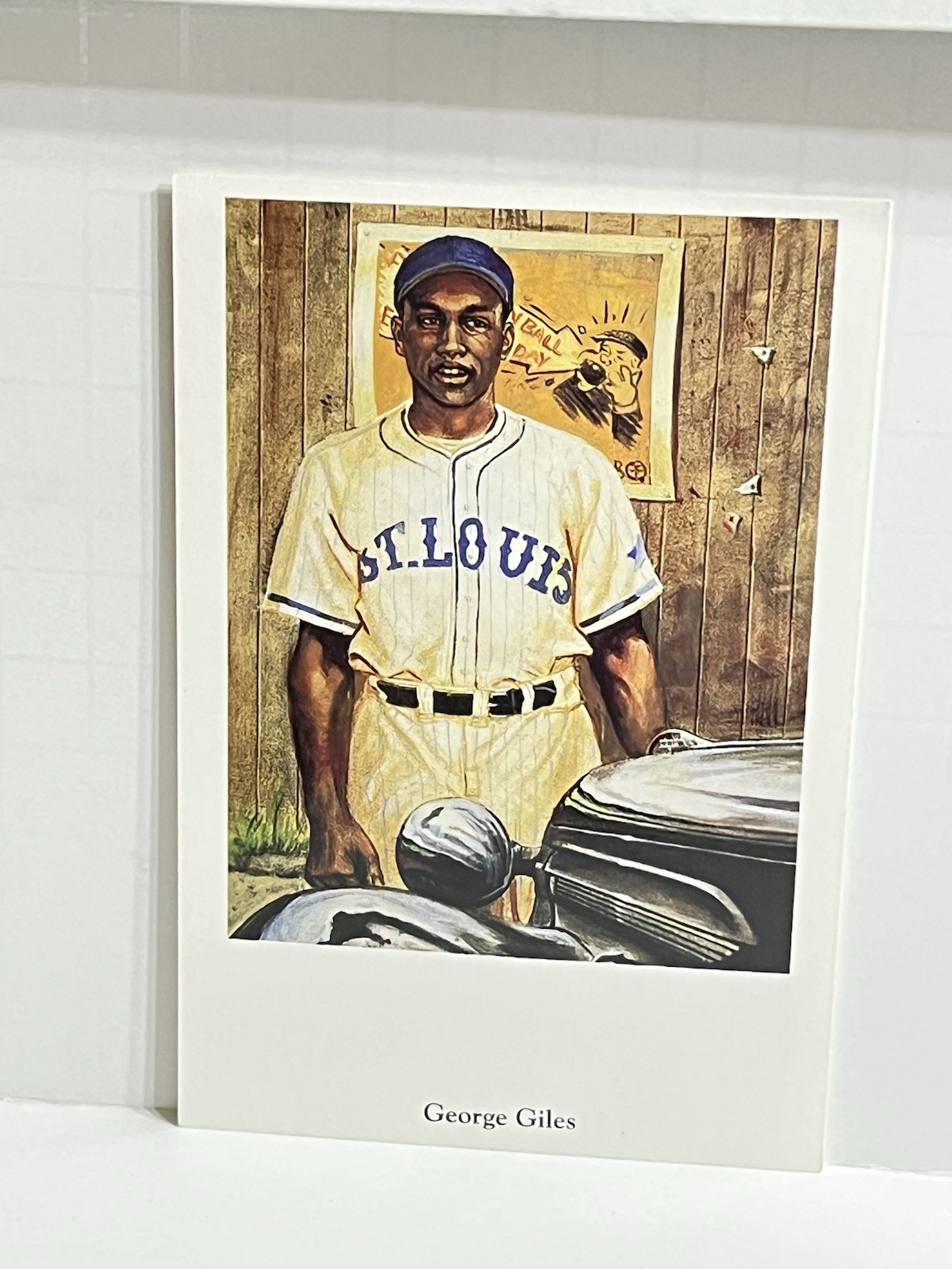 George Giles Baseball Player Kansas City Monarchs Artist Ron Lewis Postcard B41