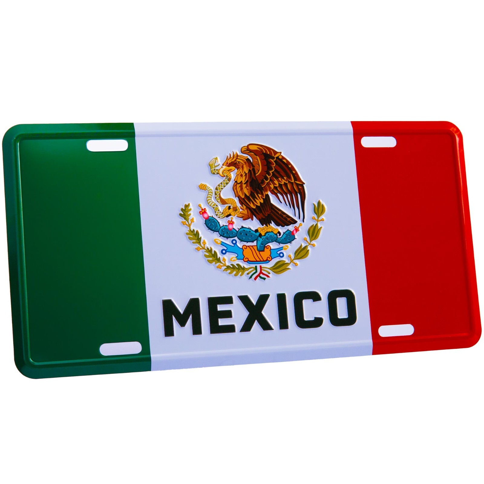 Mexico Flag License Plate – 3D Embossed Metal Car Truck Tag Sign – El Tri futbol