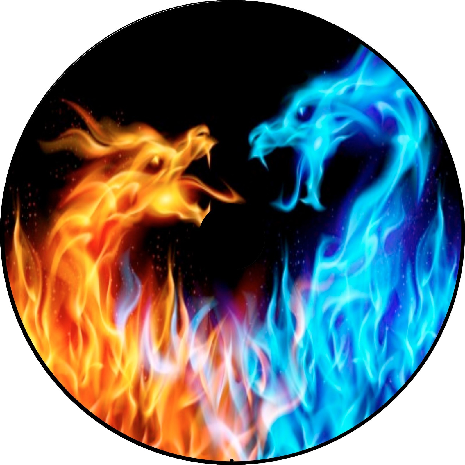 Dragon that Water & Fire Tire Cover