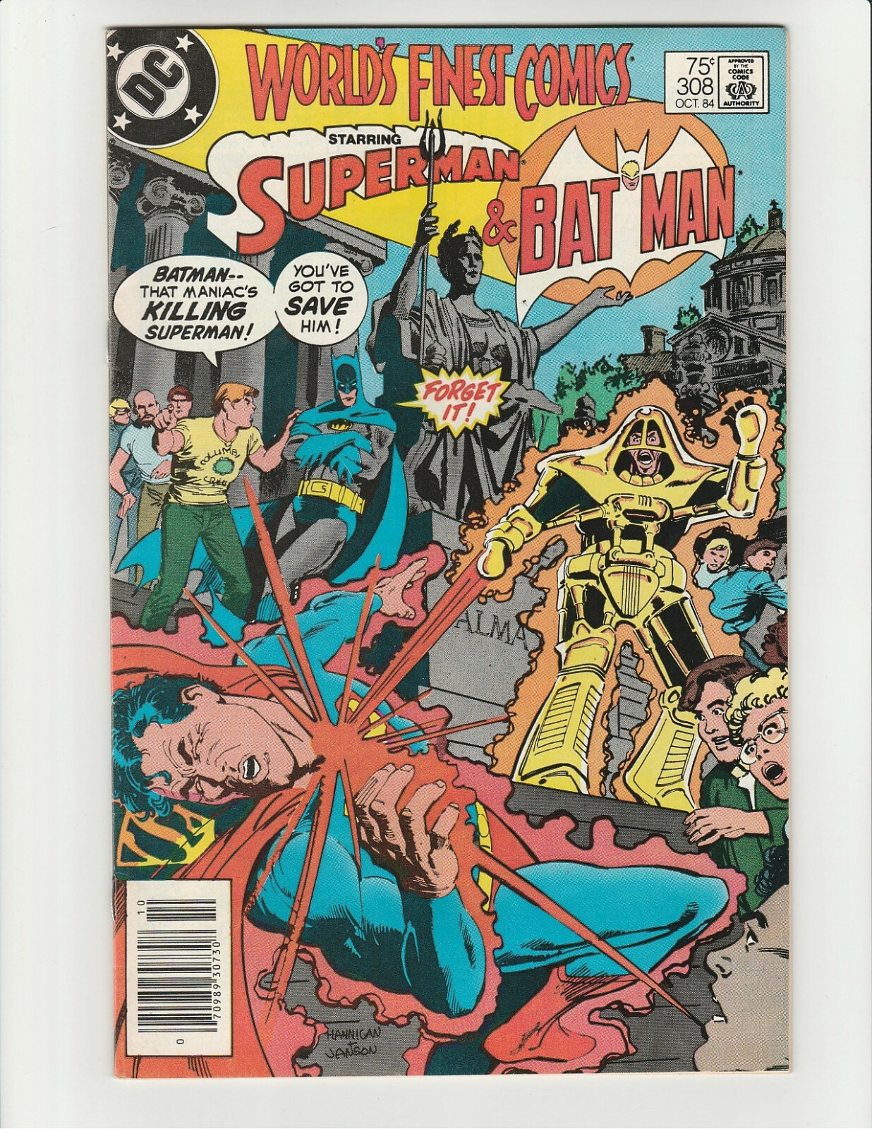 World’s Finest #308 (1984) DC Comic Book Superman Batman (8.5) Very Fine+