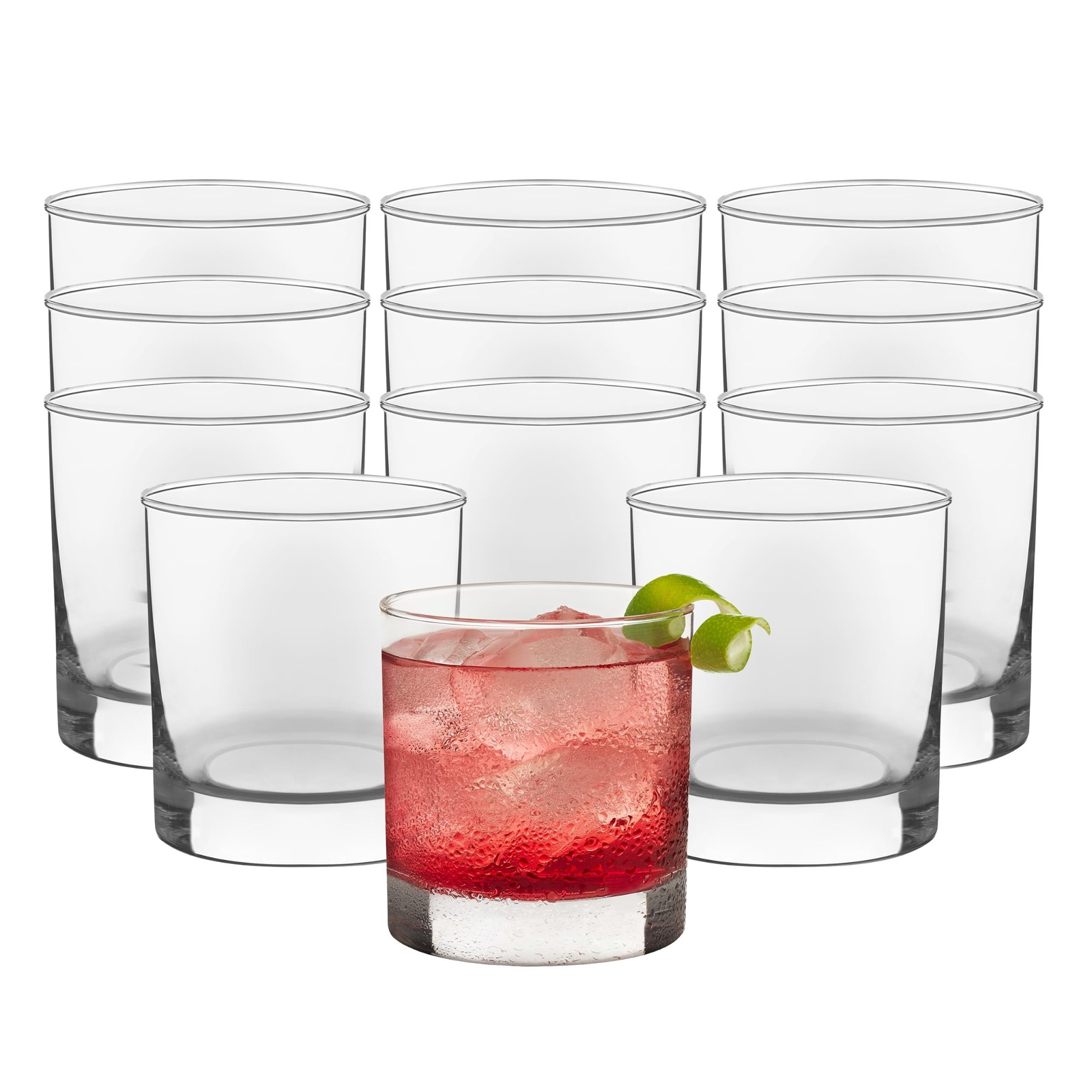Libbey 917CD Heavy Base Rocks Glasses Set of 12, Rocks Glass Cups Set with Si…