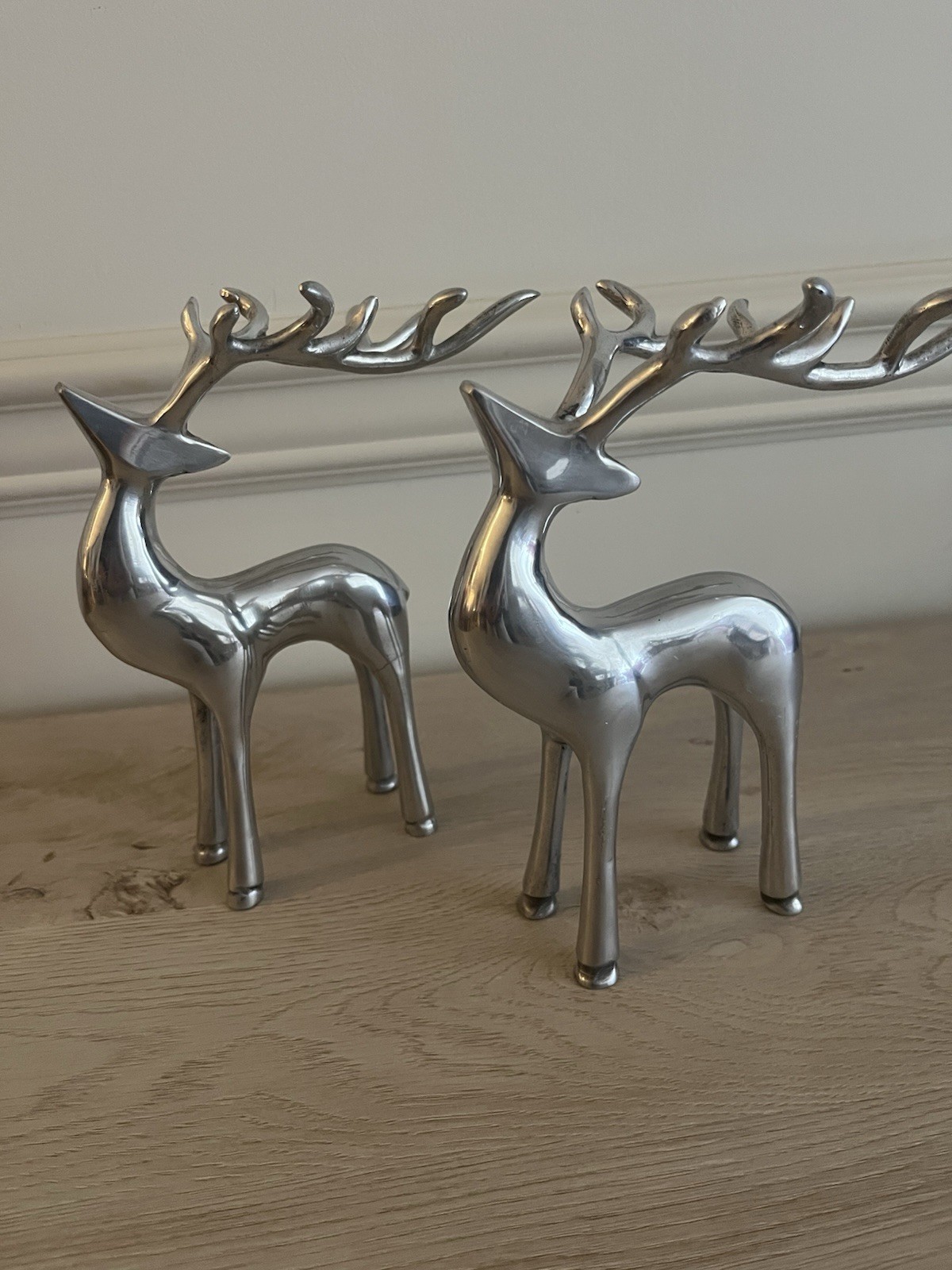 Metal Deer, 7.5” High, Unbranded, Set Of 2
