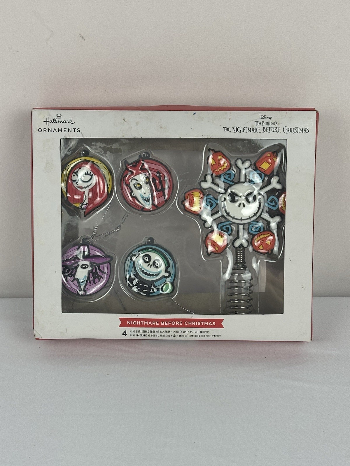 Hallmark Nightmare Before Christmas Set of 4 Mini Ornaments and Tree Topper