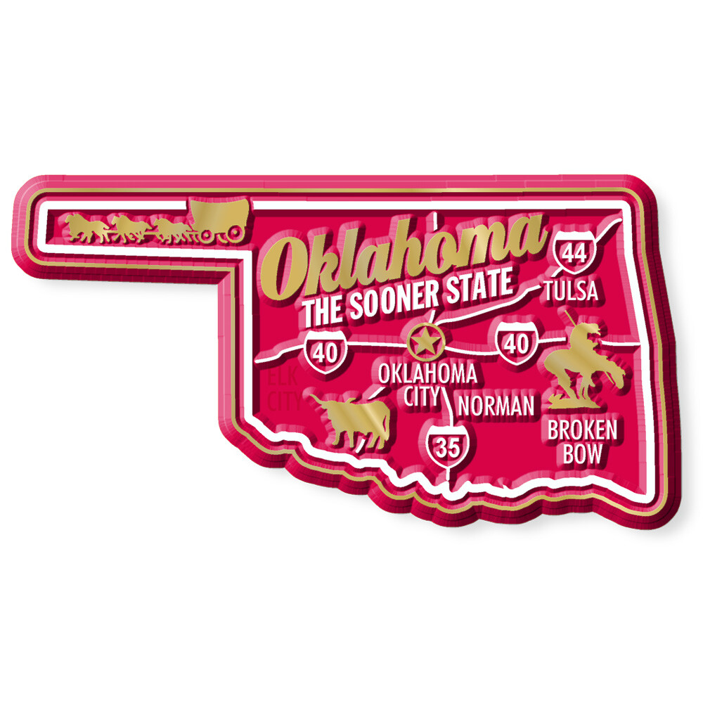 Oklahoma Premium State Magnet by Classic Magnets, 3.3″ x 1.7″