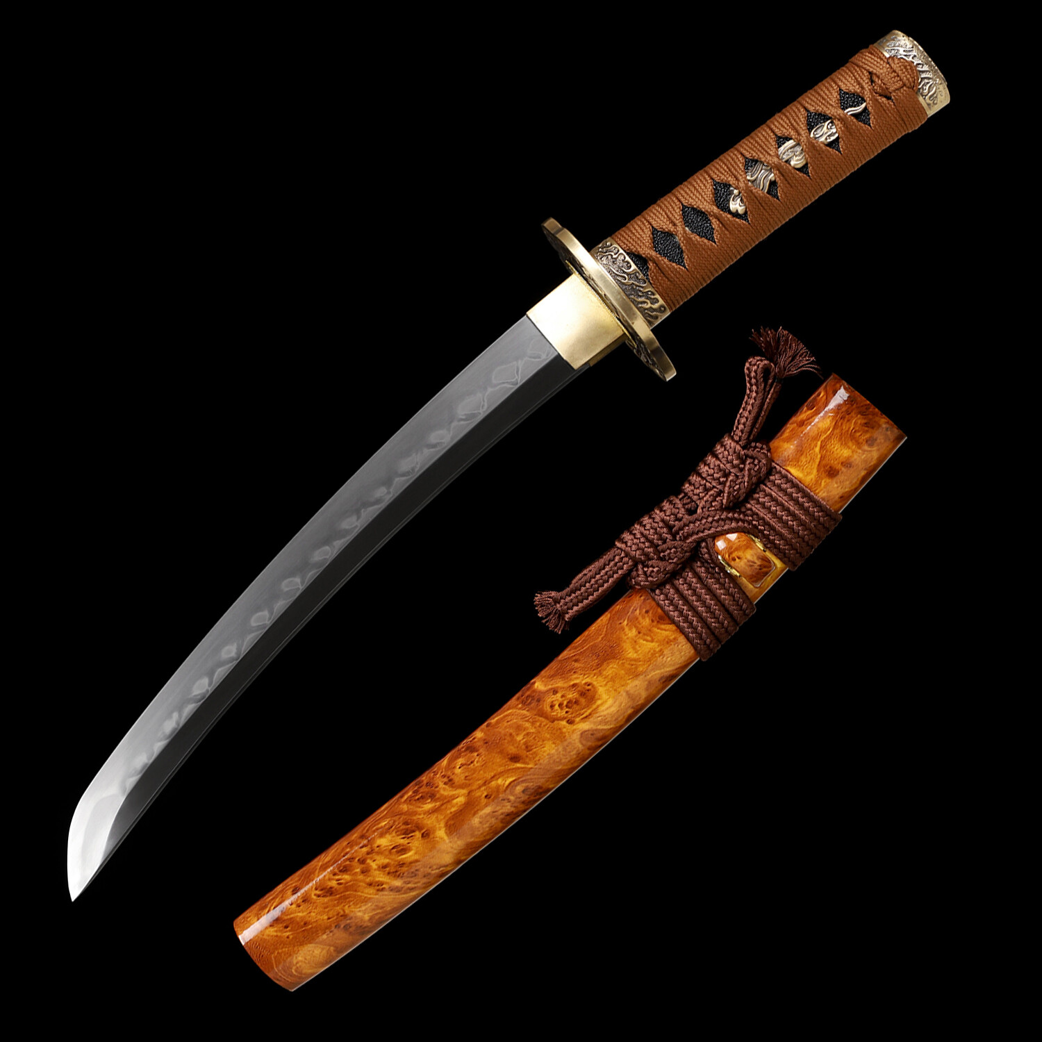 20” Clay Tempered L6 Steel Real Hamon Japanese Samurai Tanto Sword Short Katana