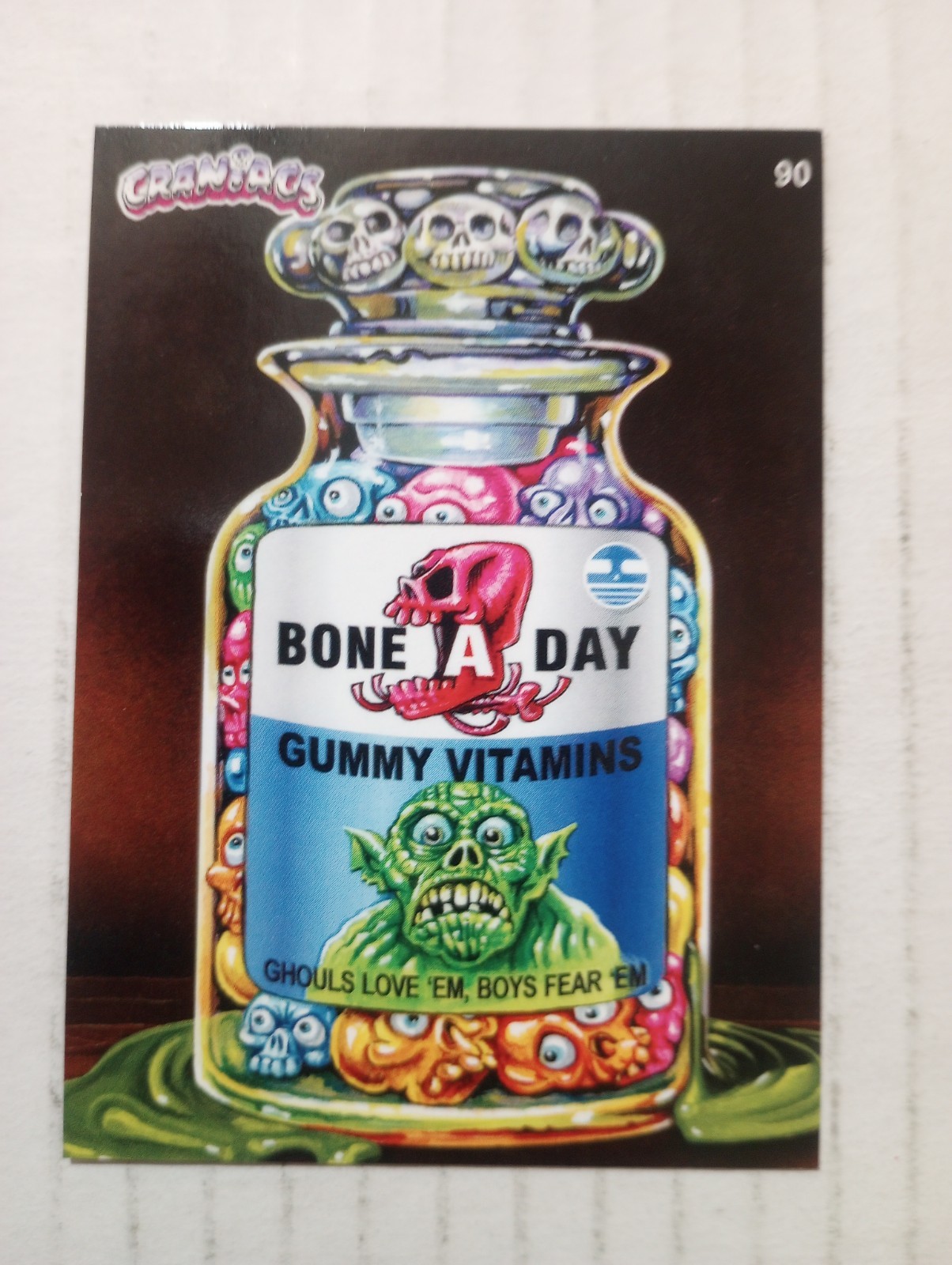 Craniacs Parody 90 BONE A DAY GUMMY VITAMINS 5/7 CCG Card Snappy Cracks