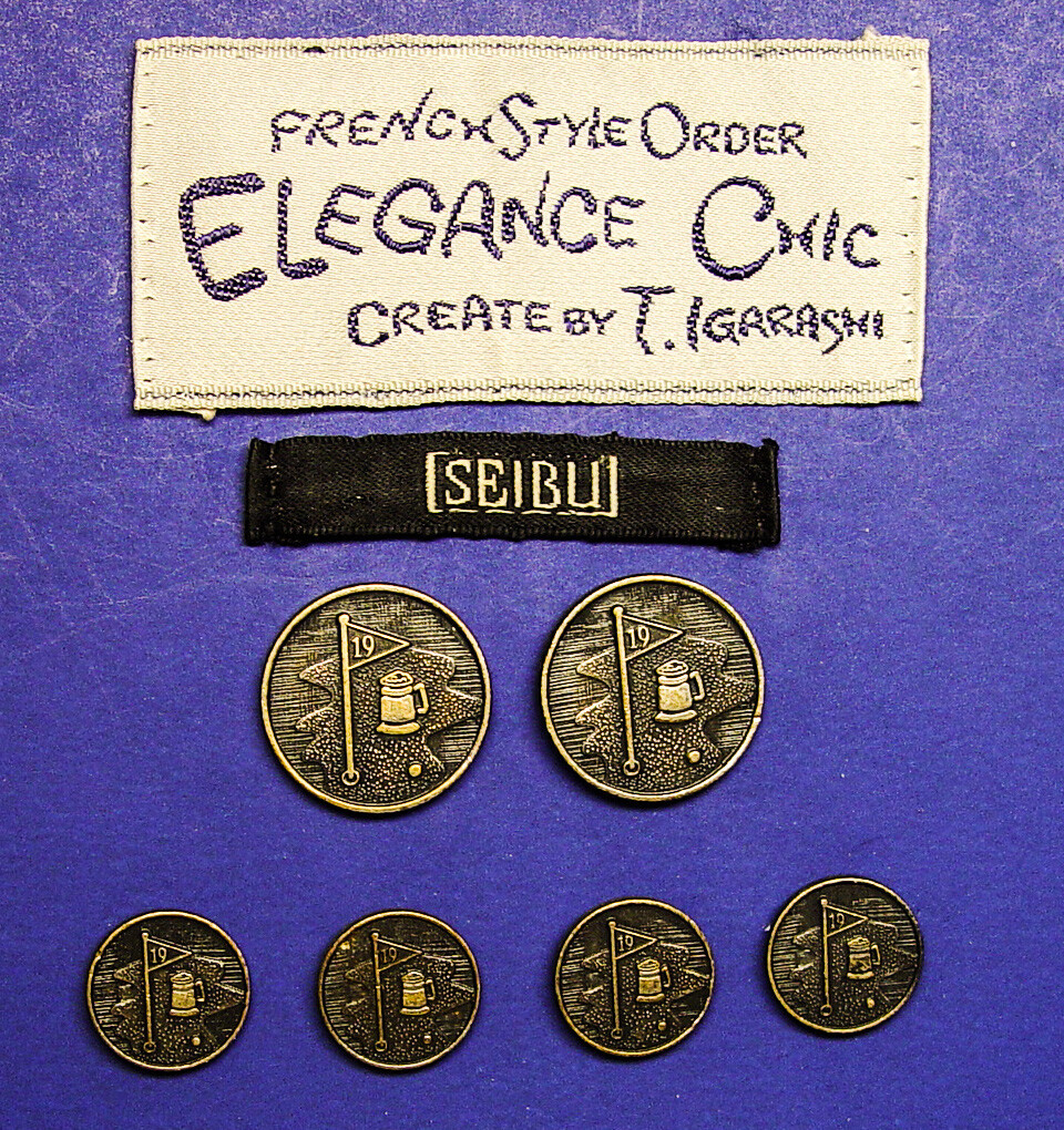 6 SEIBU T. Igarashi Vintage Drk Bronze color buttons used aged antiquated cond.