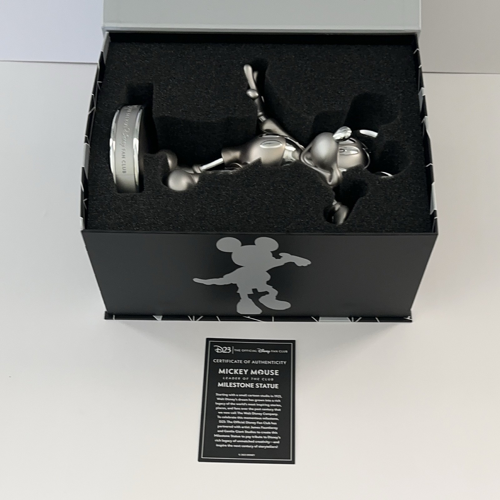 Disney D23 Mickey Mouse Statue Disney100 Milestone 10.75in Plastic Steel