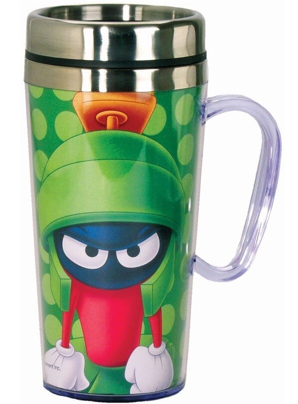 LOONEY TUNES MARVIN THE MARTIAN STAINLESS STEEL TRAVEL MUG Brand New